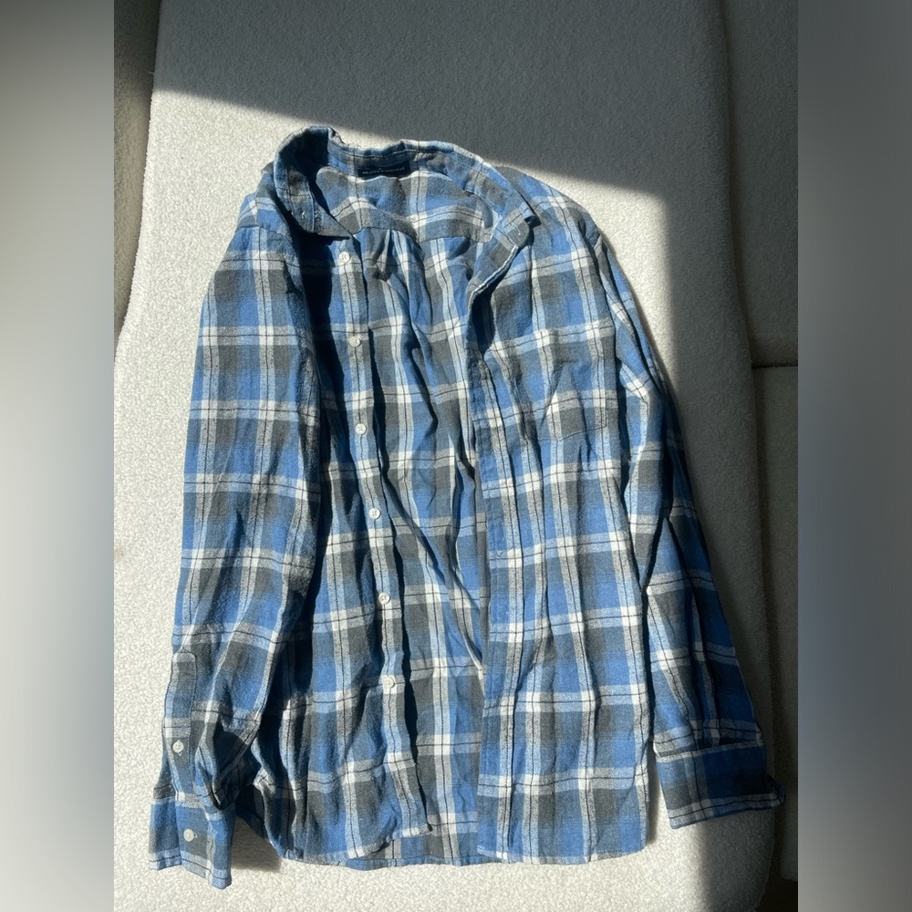 Brandy Melville Blue and Gray Plaid Skirt